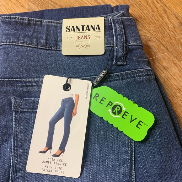 NWT Santana Jeans High Rise Slim Leg Blue Denim - Size 6 - Picture 5 of 9